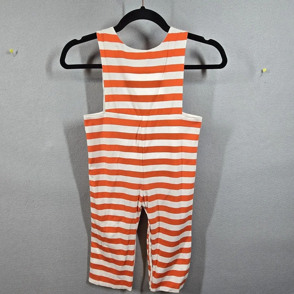 Babeeni Pumpkin Smocked Romper 3T Orange White Stripe Cotton Fall‎ Outfit